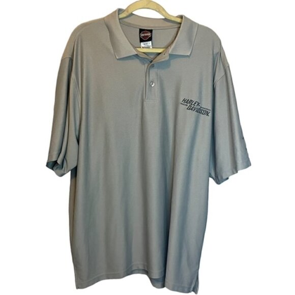 Harley‎ Davidson Polo Men's 2X Gray Cedar Rapids Iowa - Picture 1 of 4